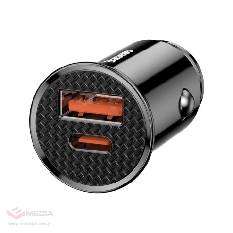 Baseus Circular PPS inteligentna ładowarka samochodowa z portami USB Quick Charge 4.0 QC 4.0 i USB-C PD 3.0 SCP czarny (CCALL-YS