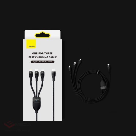 Baseus Flash Series II kabel USB Typ C / USB Typ C / Lightning / micro USB 100 W 1,5 m niebieski (CASS030203)