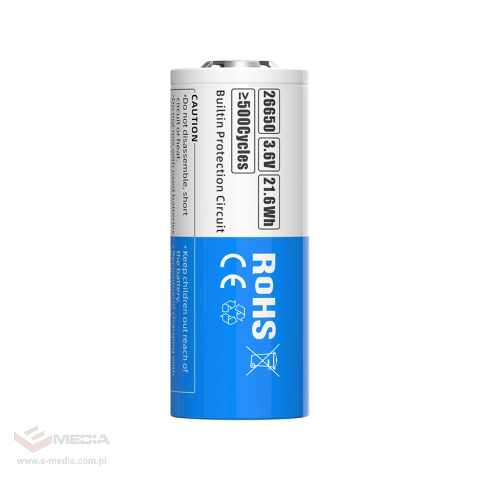 Akumulator z zabezpieczeniem XTAR 26650 6000mAh