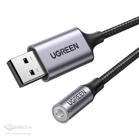 Adapter audio UGREEN CM477, USB do Mini Jack 3.5mm AUX (szary)