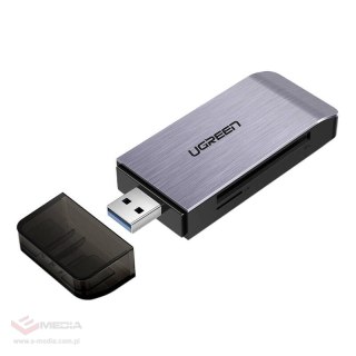 Adapter USB 4 w 1 UGREEN czytnik kart SD + microSD CM180(srebrny)