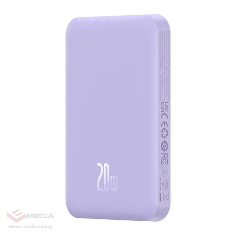 Magnetyczny mini powerbank Baseus 5000mAh 20W (fioletowy)