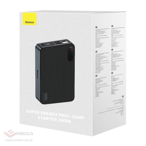 Powerbank / Rozrusznik Baseus Super Energy PRO Car Jump Starter, 1600A, USB (czarny)