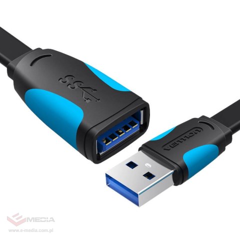 Płaski przedłużacz USB3.0 Vention VAS-A13-B150 1,5m czarny