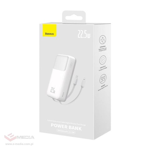 Powerbank Baseus Comet 20000mAh, USB do USB-C, 22.5W (biały)