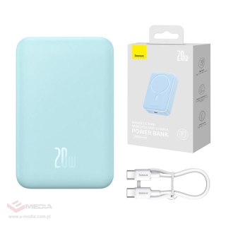 Powerbank magnetyczny Baseus Magnetic Mini 20000mAh, USB-C 20W MagSafe (niebieski)