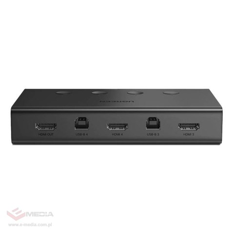 Przełącznik KVM Ugreen 70439 4x HDMI, 4x USB, 4x USB-B, 4K 60Hz (czarny)