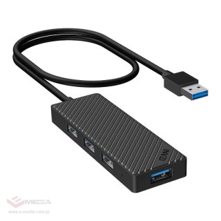 Adapter Hub 4 w 1, INVZI, MH04, 4x USB 3.0 (czarny)