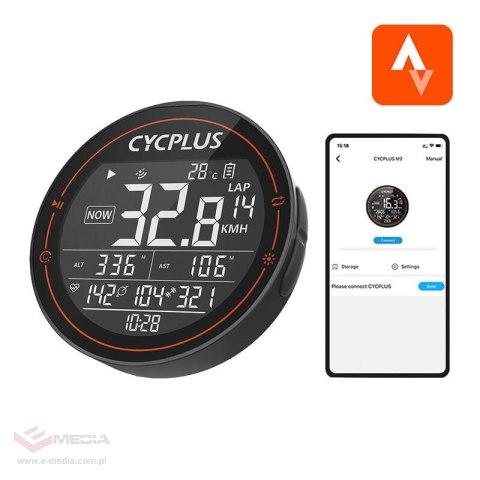 Komputer rowerowy Cycplus M2 - kompatybilne z: Strava, Trainingpeaks itp.