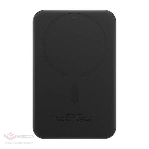 Magnetyczny mini powerbank Baseus 5000mAh, USB-C 20W (czarny)