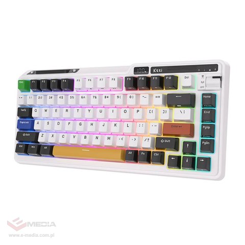 Bezprzewodowa klawiatura mechaniczna Royal Kludge KZZI K75 pro RGB, Moment Switch (czarno-biała)