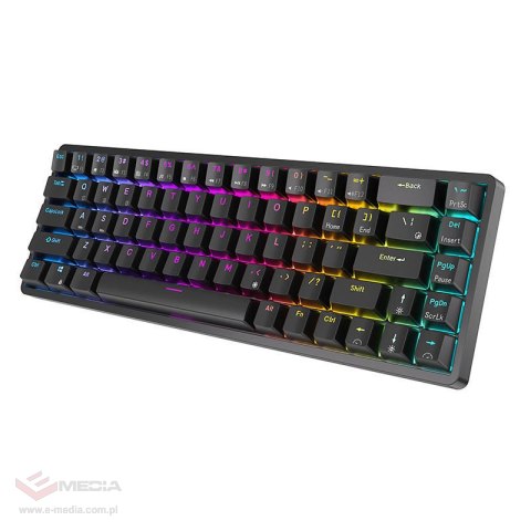 Bezprzewodowa klawiatura mechaniczna Royal Kludge RK837 RGB, Brown switch (czarna)