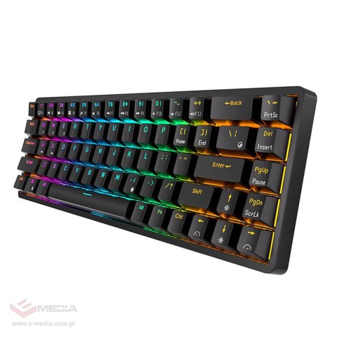 Bezprzewodowa klawiatura mechaniczna Royal Kludge RK837 RGB, Red switch (czarna)