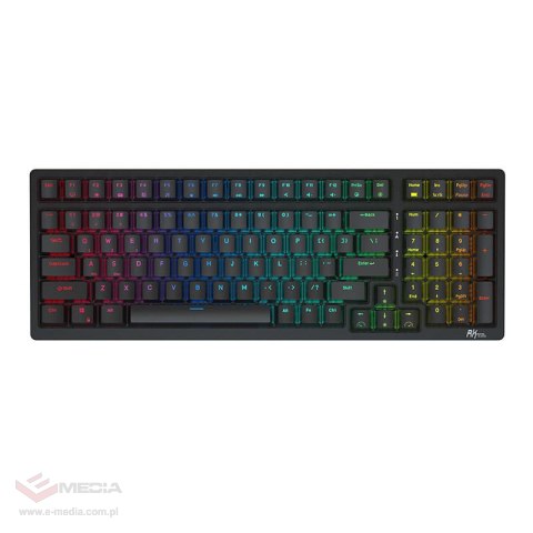 Bezprzewodowa klawiatura mechaniczna Royal Kludge RK98 RGB, Red switch (czarna)