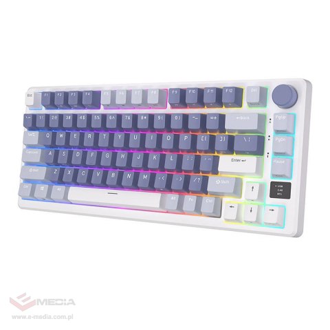 Bezprzewodowa klawiatura mechaniczna Royal Kludge RKM75 RGB, Silver switch (niebieska)