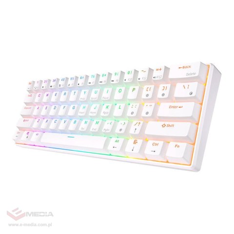 Klawiatura mechaniczna Royal Kludge RK61 RGB, brown switch (biała)