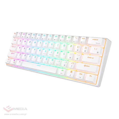 Klawiatura mechaniczna Royal Kludge RK61 RGB, brown switch (biała)