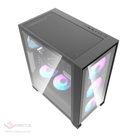 Obudowa komputerowa Darkflash DRX70 GLASS (czarna) + 4 wentylatory RGB