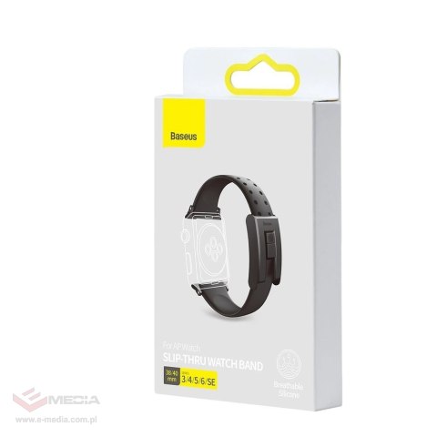 Baseus Slip-Thru pasek opaska bransoleta do Apple Watch 3/4/5/6/SE 38mm/40mm czarny (LBWSE-01)