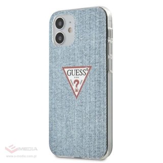 Etui Guess Jeans Collection na iPhone 12 mini - niebieskie