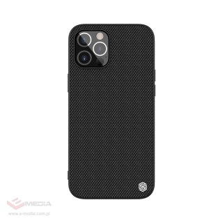 Nillkin Textured Case wytrzymałe wzmocnione etui z żelową ramką i nylonem na tyle iPhone 12 Pro Max czarny