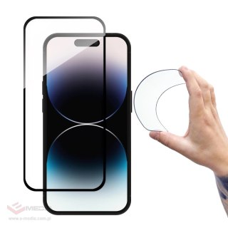 Wozinsky Full Cover Flexi Nano Glass szkło hartowane iPhone 14 Pro Max elastyczne z czarną ramką