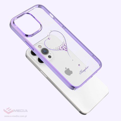 Etui silikonowe z kryształami Swarovski Kingxbar Wish Series do iPhone 14 Pro - fioletowe