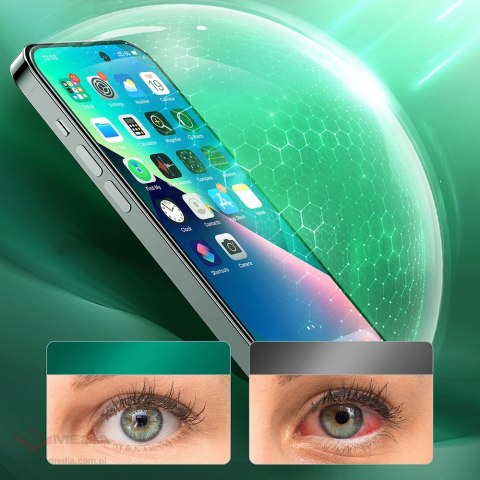 Joyroom Knight zielone szkło do iPhone 14 Pro Max z filtrem Anti Blue Light na cały ekran (JR-G04)