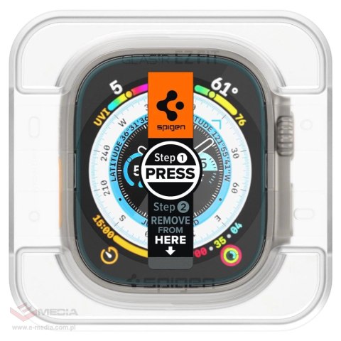 Szkło hartowane Spigen Glas.tR EZ Fit na Apple Watch Ultra (49 mm) - 2 szt.