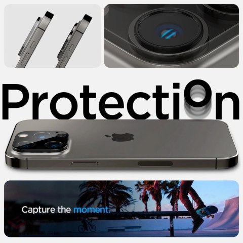 Osłona aparatu Spigen Optik.tR Camera Protector na iPhone 14 Pro / Pro Max / 15 Pro / Pro Max / 16 Pro / Pro Max- czarna 2 szt.