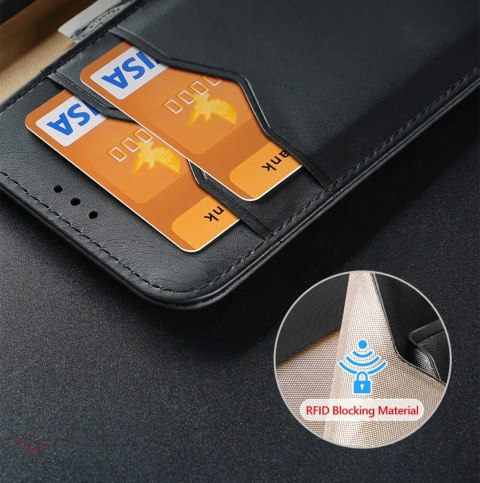 Dux Ducis Hivo etui Samsung Galaxy S23+ pokrowiec z klapką portfel podstawka blokada RFID czerwone