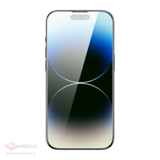 Baseus szkło hartowane do iPhone 14 Pro Max na cały ekran z filtrem Anti Blue Light i osłoną na głośnik 0.3mm + ramka montażowa