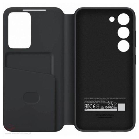 Samsung Smart View Wallet Case etui Samsung Galaxy S23 pokrowiec z inteligentną klapką okienkiem portfel na kartę czarne (EF-ZS9