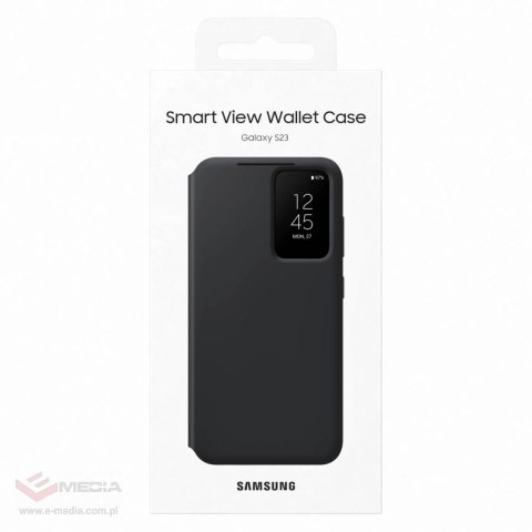 Samsung Smart View Wallet Case etui Samsung Galaxy S23 pokrowiec z inteligentną klapką okienkiem portfel na kartę czarne (EF-ZS9