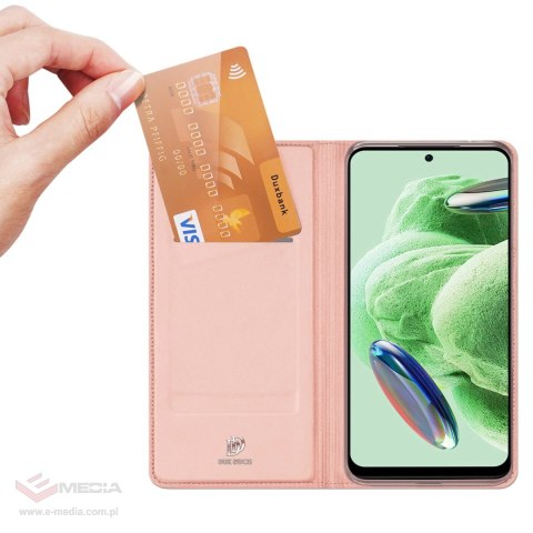 Dux Ducis Skin Pro etui do Xiaomi Redmi Note 12 Pro / Poco X5 Pro 5G pokrowiec z klapką portfel na kartę podstawka różowe