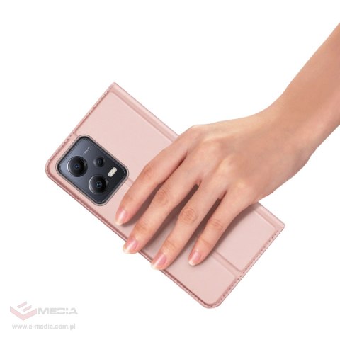 Dux Ducis Skin Pro etui do Xiaomi Redmi Note 12 Pro / Poco X5 Pro 5G pokrowiec z klapką portfel na kartę podstawka różowe