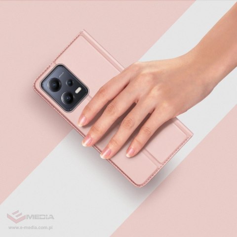 Dux Ducis Skin Pro etui do Xiaomi Redmi Note 12 Pro / Poco X5 Pro 5G pokrowiec z klapką portfel na kartę podstawka różowe