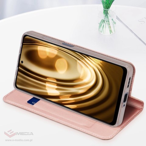 Dux Ducis Skin Pro etui do Xiaomi Redmi Note 12 Pro / Poco X5 Pro 5G pokrowiec z klapką portfel na kartę podstawka różowe