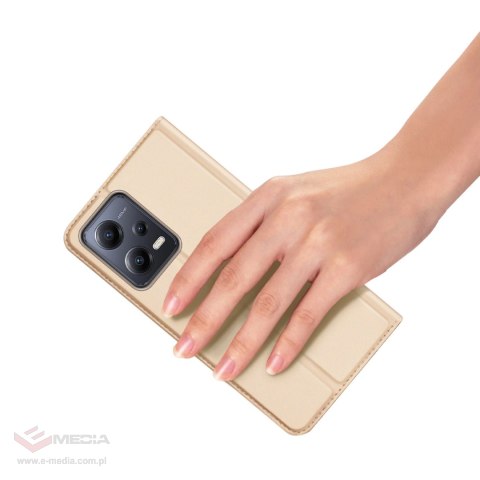 Dux Ducis Skin Pro etui do Xiaomi Redmi Note 12 Pro+ pokrowiec z klapką portfel na kartę podstawka złote