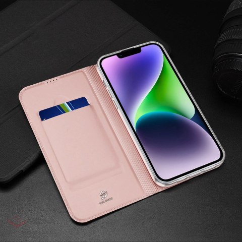 Etui z klapką i portfelem Dux Ducis Skin Pro do iPhone 15 - niebieskie