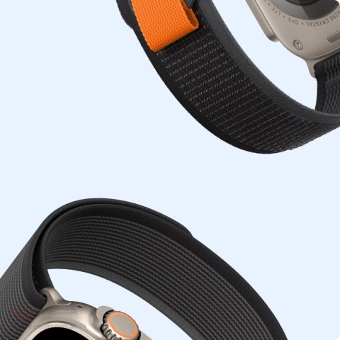 Sportowy pasek na rzepy do Apple Watch 9 / 8 / 7 / 6 / SE / 5 / 4 / 3 / 2 / 1 (38, 40, 41 mm) Dux Ducis Strap YJ Version - czarn