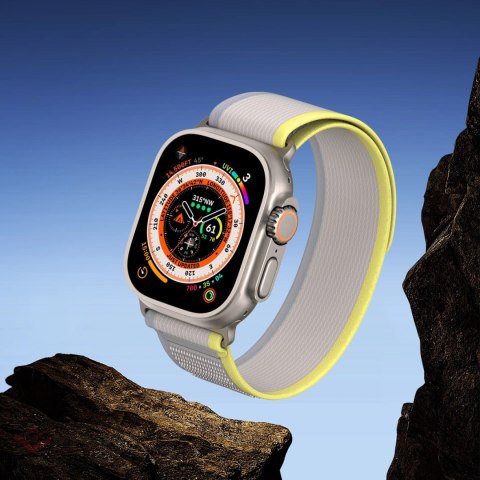 Sportowy pasek na rzepy do Apple Watch 9 / 8 / 7 / 6 / SE / 5 / 4 / 3 / 2 / 1 (38, 40, 41 mm) Dux Ducis Strap YJ Version - żółto