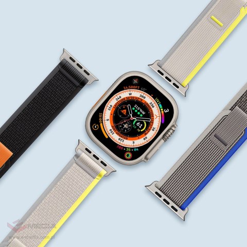 Sportowy pasek na rzepy do Apple Watch 9 / 8 / 7 / 6 / SE / 5 / 4 / 3 / 2 / 1 (38, 40, 41 mm) Dux Ducis Strap YJ Version - żółto