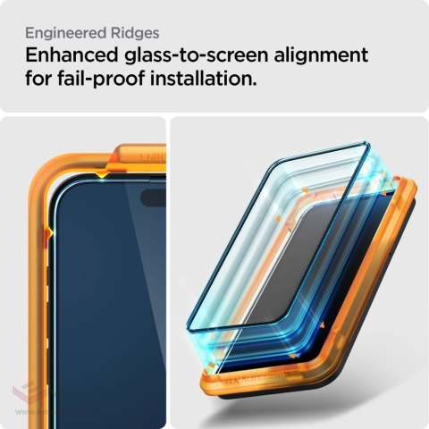 Szkło hartowane Spigen ALM Glass FC na iPhone 15 Plus - czarne 2 szt.