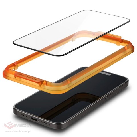 Szkło hartowane Spigen ALM Glass FC na iPhone 15 Pro Max - czarne 2 szt.