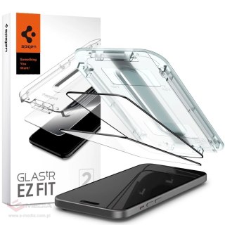 Szkło hartowane Spigen Glas.tR EZ Fit FC na iPhone 15 - czarne 2 szt.