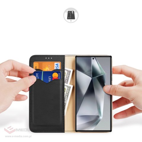 Etui Dux Ducis Hivo z klapką i blokadą RFID do Samsung Galaxy S24 Ultra - czarne