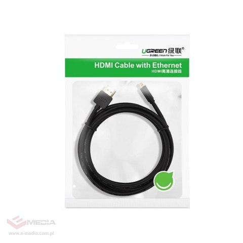 Ugreen kabel przewód HDMI - micro HDMI 19 pin 2.0v 4K 60Hz 30AWG 1,5m czarny (30102)