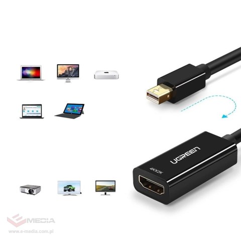 Adapter Ugreen MD112 10461 mini DisplayPort (męski) / HDMI (żeński) FHD 1080p - czarny