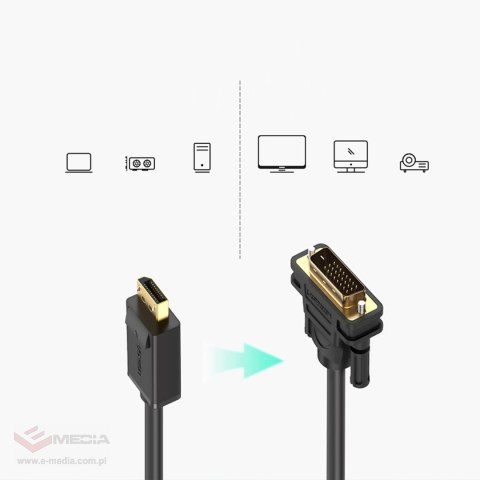 Ugreen kabel przewód DisplayPort - DVI 2m czarny (DP103)